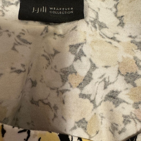 J. Jill Yellow and Blue V-Neck Bishop Sleeve Top - Picture 8 of 10